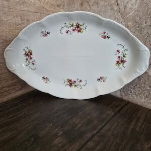 Vtg ARPO Curtea De Arges Fine Porcelain Floral 14" Serving Plate Made In Romania